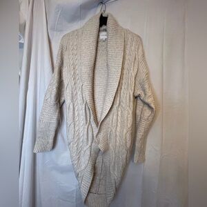 Pink Rose Cream Size Small Cream Colored Chunky Cartigan Sweater